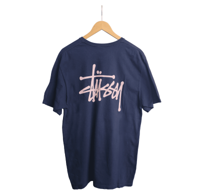STUSSY BASIC LOGO STUSSY TEE NAVY 2023 [L]