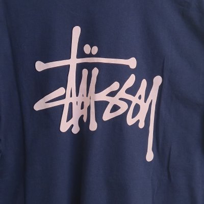 STUSSY BASIC LOGO STUSSY TEE NAVY 2023 [L]