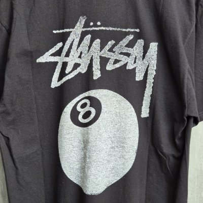 STUSSY 8 BALL TEE PIGMENT DYED TEE BLACK SS24 [L]