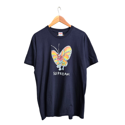 SUPREME GONZ BUTTERFLY TEE NAVY SS16 [L]