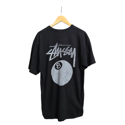 STUSSY 8 BALL TEE PIGMENT DYED TEE BLACK SS24 [L]