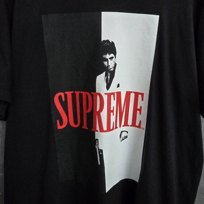 SUPREME SCARFACE SPLIT TEE BLACK FW17 [XL]