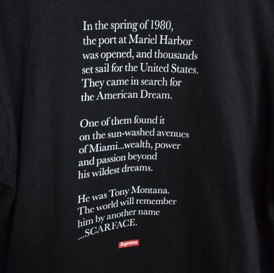 SUPREME SCARFACE SPLIT TEE BLACK FW17 [XL]