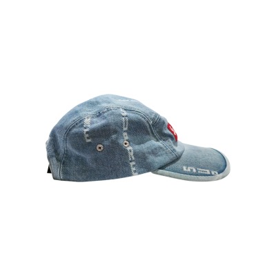 SUPREME  LOGO STRIPE JACQUARD DENIM CAMP CAP