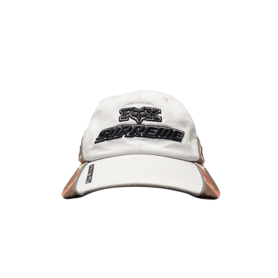 SUPREME  X FOX RACING 6-PANEL CAP WHITE