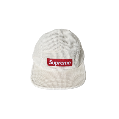 SUPREME CORDUROY CAMP CAP STONE WHITE FW24