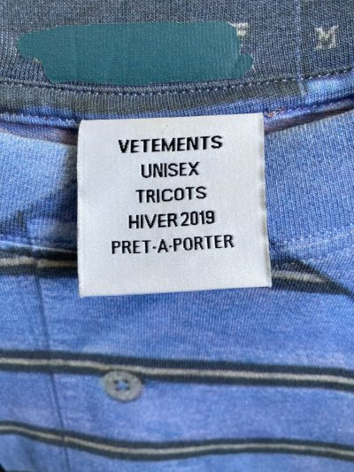 VETEMENTS AW18 TROMPE L’OEIL VIRGIN TEE [XL]