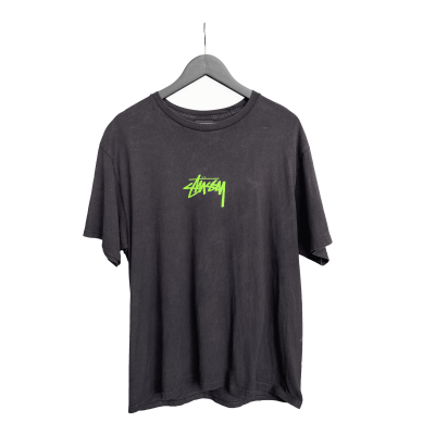 STUSSY STOCK BLACK TEE [L]