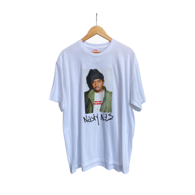 SUPREME NASTY NAS PHOTO FW17 WHITE T-SHIRT [XL]
