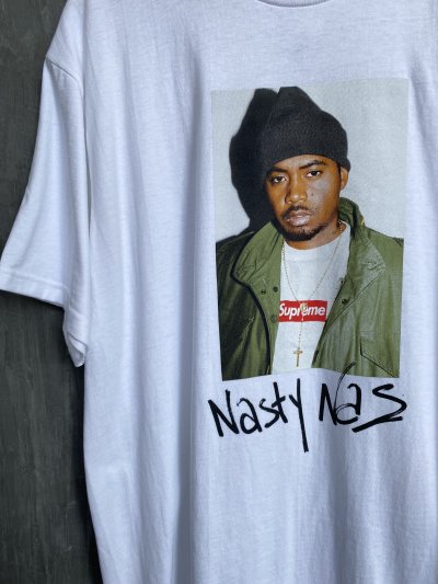 SUPREME NASTY NAS PHOTO FW17 WHITE T-SHIRT [XL]