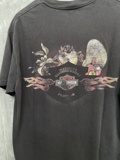 VTG MARVIN THE MARTIAN HARLEY FADED SCREEN T-SHIRT [L]