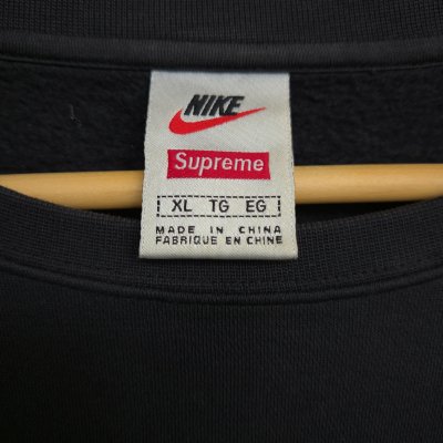 SUPREME NIKE CREWNECK BLACK FW18 [XL]