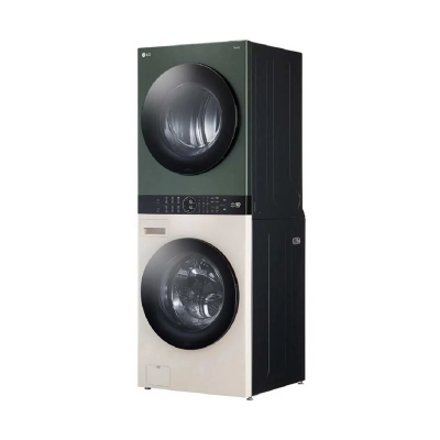 (จัดส่งฟรีพร้อมติดตั้ง) LG ตู้ซักผ้าและอบผ้าฝาหน้า WashTower  ซัก 21 กก./อบ 16 กก. รุ่น WT2116SHEG  สีเขียวเบจ
