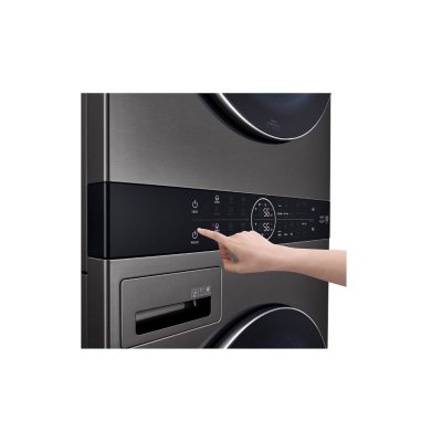 (จัดส่งฟรีพร้อมติดตั้ง) LG ตู้ซักผ้าและอบผ้าฝาหน้า WashTower ซัก 21 กก./อบ 16 กก. รุ่น WT2116SHBB  สีดำ