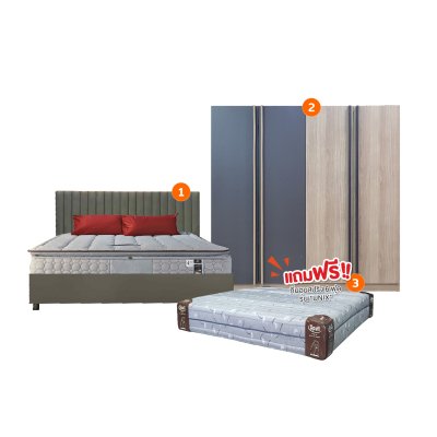 ชุดห้องนอน 6 ฟุต "รุ่น RN18" (แถมฟรี!! ที่นอน)