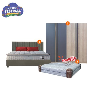 ชุดห้องนอน 6 ฟุต "รุ่น RN18" (แถมฟรี!! ที่นอน)