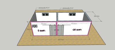 ห้องเย็น แบบ 2 ระบบ ขนาด 820 x 300 x 250 cm.