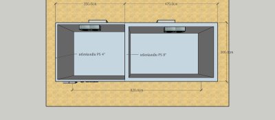 ห้องเย็น แบบ 2 ระบบ ขนาด 820 x 300 x 250 cm.