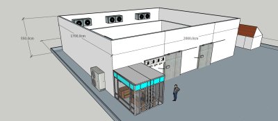 ห้องเย็น แบบ 2 ระบบ ขนาด 20 x 17 x 5.5 เมตร
