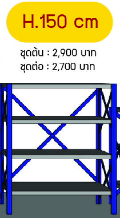 ชั้นวางของ แบบ Micro rack(ไมโครแร็ค)มือสอง รุ่นหนาสุด แผ่นชั้นกว้าง 120 cm.