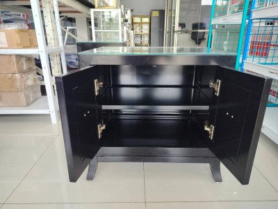 ตู้ข้างเตียง 2 บานเปิด (สีดำ)