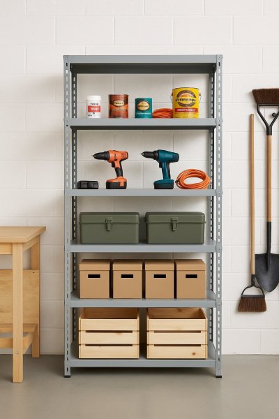 6 ชั้นเหล็กฉากโล่ง (ขนาด 46 x 100 x 210 cm) - มือสอง