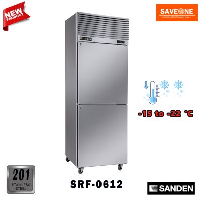 ตู้แช่สแตนเลส ทรงยืน 2 ประตูทึบ แบบ﻿แช่แข็ง ยี่ห้อ Sanden รุ่น ﻿SRF-0612 (530 ลิตร)