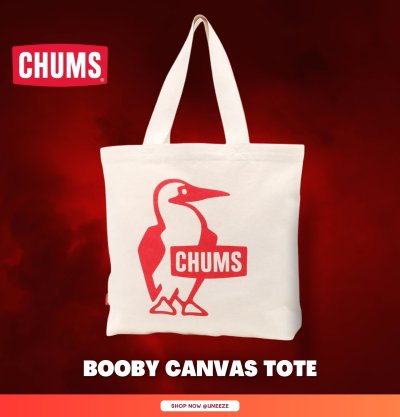 CHUMS BOOBY CANVAS TOTE - RED