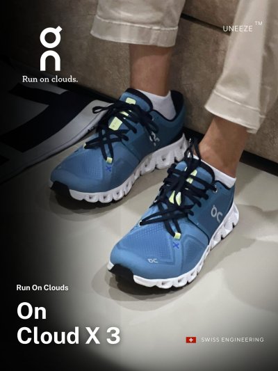 ON CLOUD X 3 PEWTER | WHITE [MEN]