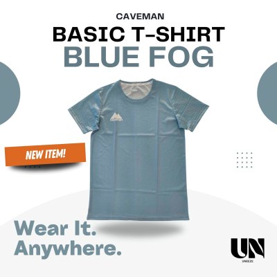CAVEMAN BASIC T-SHIRT - BLUE FOG