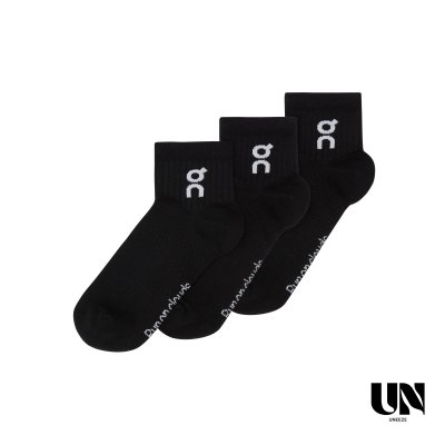 ON LOGO SOCK MID 3P - BLACK