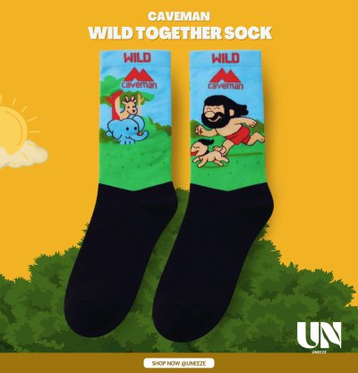 CAVEMAN WILD TOGETHER SOCK