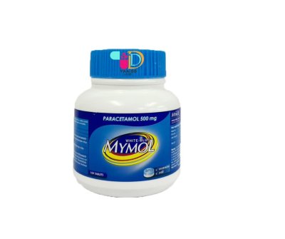 มายมอล (สีฟ้า-ขาว) 100 เม็ด พาราเซตามอล 500 มิลลิกรัม MYMOL