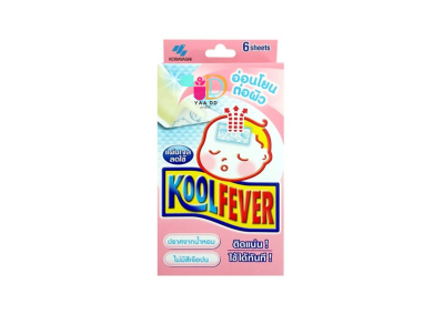 คูลฟีเวอร์ แผ่นเจลลดไข้ KOOLFEVER 1 กล่อง 6 ชิ้น (ขนาด เด็กเล็ก,เด็กโต,ผู้ใหญ่)