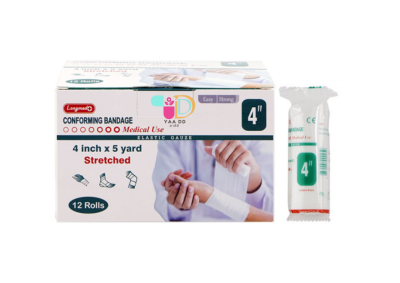 ลองเมด ผ้าก๊อซม้วน ขนาด 4 นิ้ว x 5 หลา  LONGMED CONFORMING BANDAGE