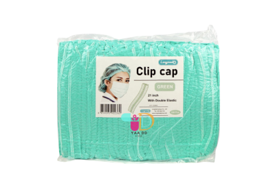 ลองเมด หมวกตัวหนอน หมวกคลุมผม สีเขียว/สีขาว (1แพ็ค=100ชิ้น)  LONGMED