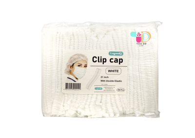 ลองเมด หมวกตัวหนอน หมวกคลุมผม สีเขียว/สีขาว (1แพ็ค=100ชิ้น)  LONGMED