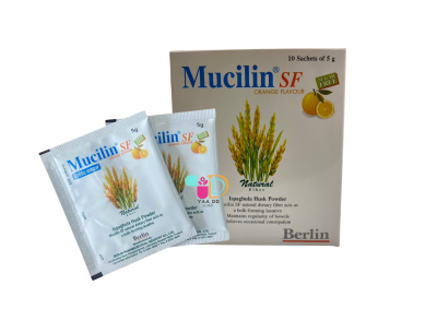 มิวซีลิน รสส้ม สูตรไม่มีน้ำตาล ไฟเบอร์ MUCILIN SF กล่อง10ซอง