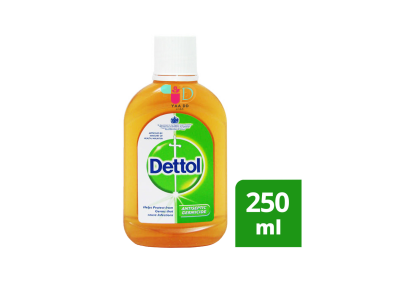 เดทตอล (รุ่นมีมงกุฎ) DETTOL 250ml. น้ำยาลดเชื้อโรค ที่เป็นสาเหตุของการติดเชื้อได้ 99.9%