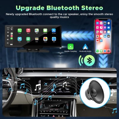 9.26" Wireless Car Stereo: Apple CarPlay, 2.5K Dash Cam, Backup Camera, GPS Navigation, Bluetooth, AirPlay, AUX/FM, Googel, Siri