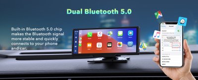 9.26" Wireless Car Stereo: Apple CarPlay, 2.5K Dash Cam, Backup Camera, GPS Navigation, Bluetooth, AirPlay, AUX/FM, Googel, Siri