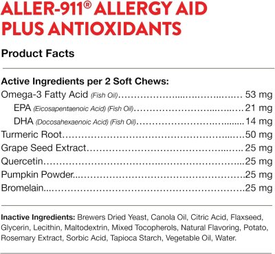 Naturvet Aller-911 Allergy Aid Dog [180 Chews]