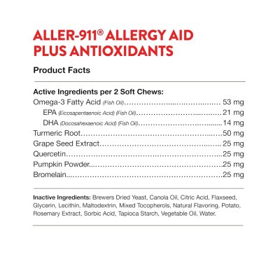 Naturvet Aller-911 Allergy Aid [70 Chews]