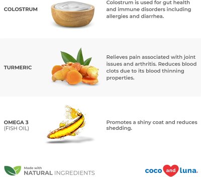 Coco & Luna Allergy Support [120 เม็ด] อาหารเสริมสุนัข แก้แพ้ คัน เกา ขนร่วง บำรุงขนผิวแข็งแรง