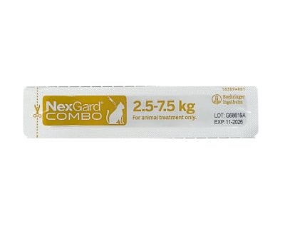 [ แบ่งขาย 1 หลอด ] Nexgard Combo Cats แมว 2.5-7.5 kg  เน็กการ์ด คอมโบ แมว (สีเขียว)