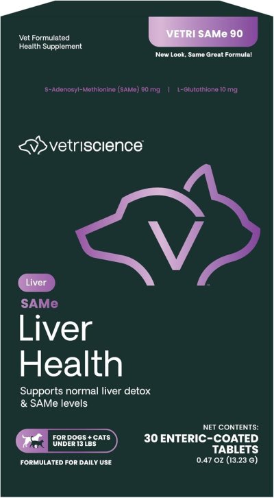 Vetri SAME 90 เสริมการทำงานของตับ บำรุงตับสุนัข บำรุงตับแมว 30 เม็ด [Exp. 03/2027]