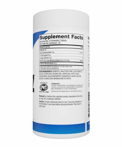 PVL Creatine CHEWZ Blue Razz Lemonade 80 Tablets