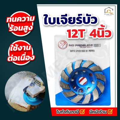 ใบเจียรบัว No problem 12T สีฟ้า