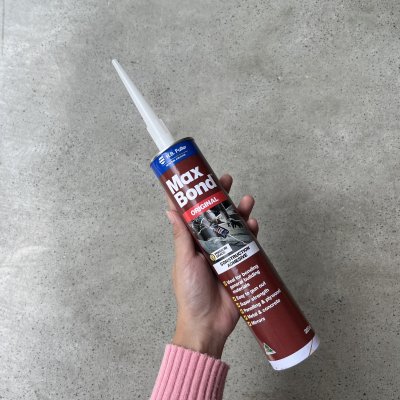 กาวตะปู MAX BOND สูตรน้ำมัน สีน้ำตาล 320g.