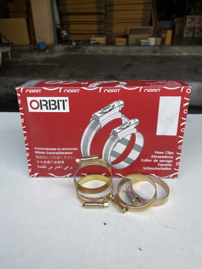 (ยกกล่องเล็ก) กิ๊บรัดท่อแบบเหล็ก และแบบหางปลา ORBIT